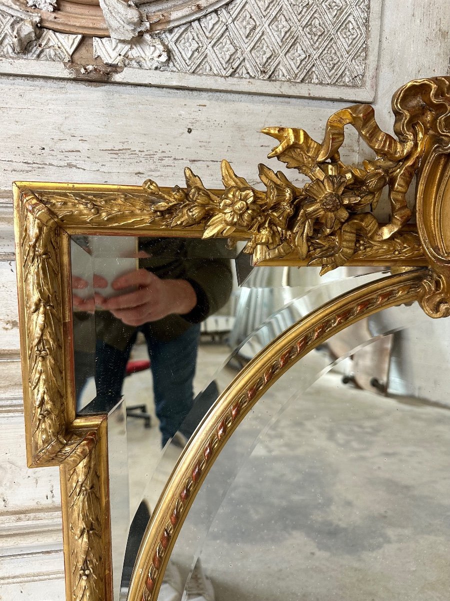 Louis XVI Style Mirror With Parcloses, Late 19th Century-photo-4