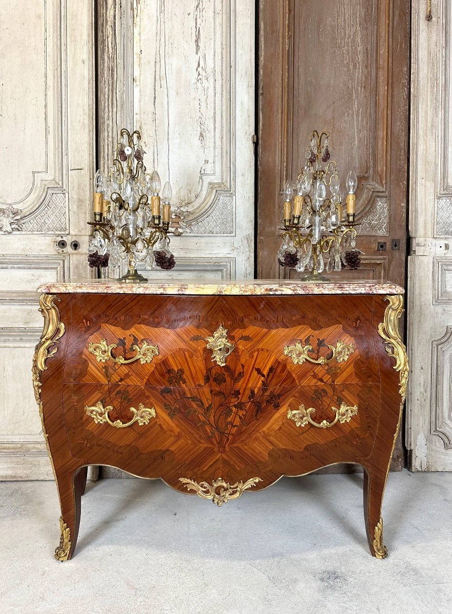 Louis XV Style Chest Of Drawers, 20th Century -photo-2