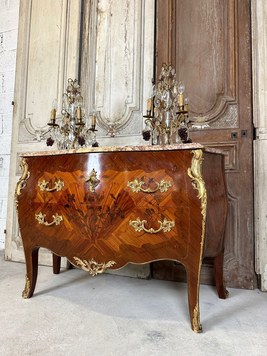 Louis XV Style Chest Of Drawers, 20th Century 