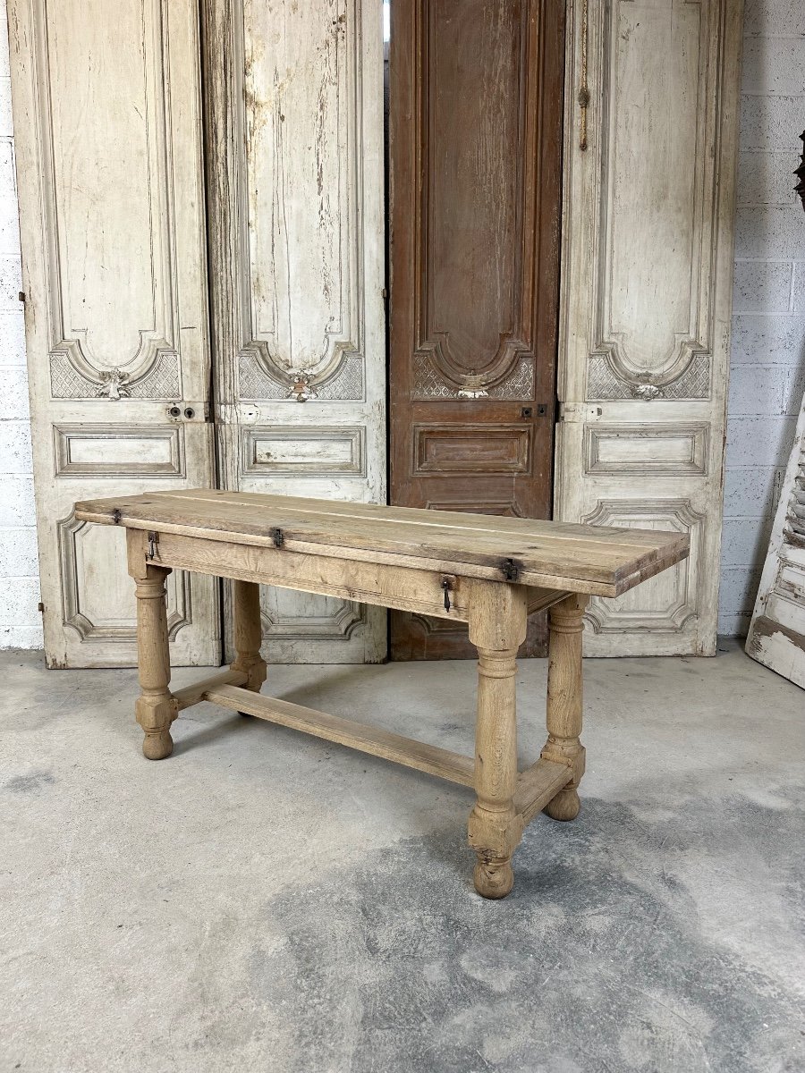 Table En Chêne Blanchi époque 20e Siècle