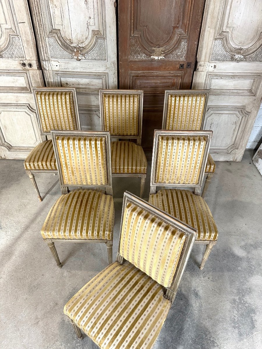 Set Of 6 Louis XVI Style Chairs-photo-3