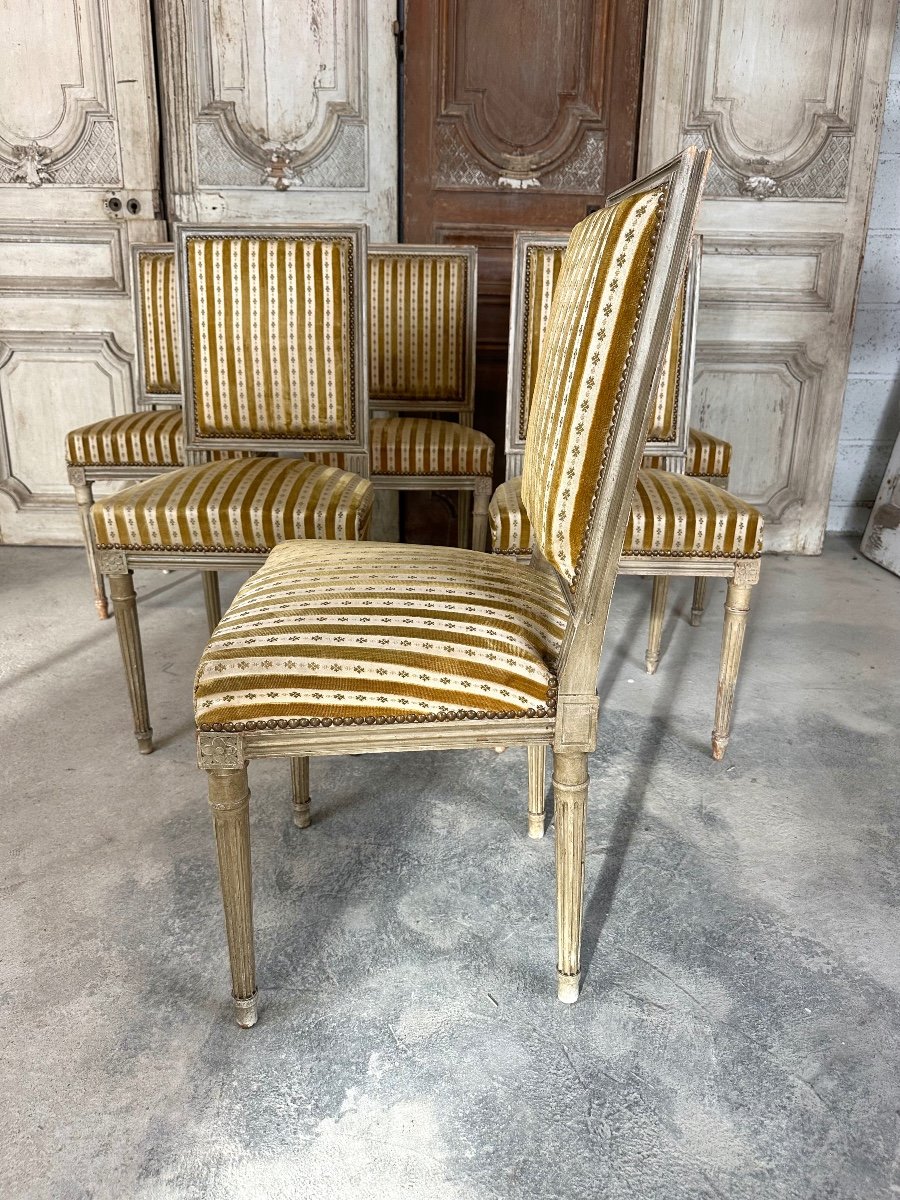 Set Of 6 Louis XVI Style Chairs-photo-4