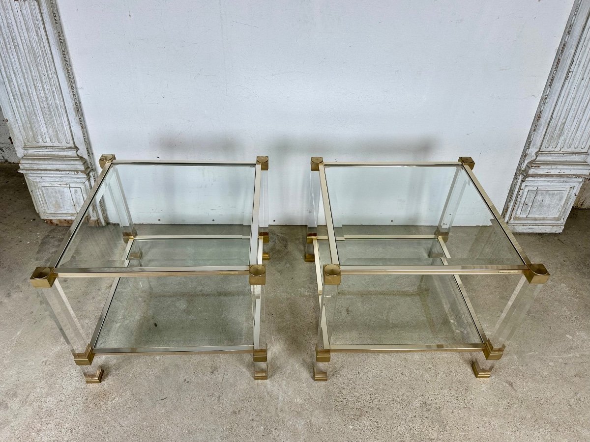 Pair Of Vandel Plexiglas Side Tables 1970-80s-photo-4