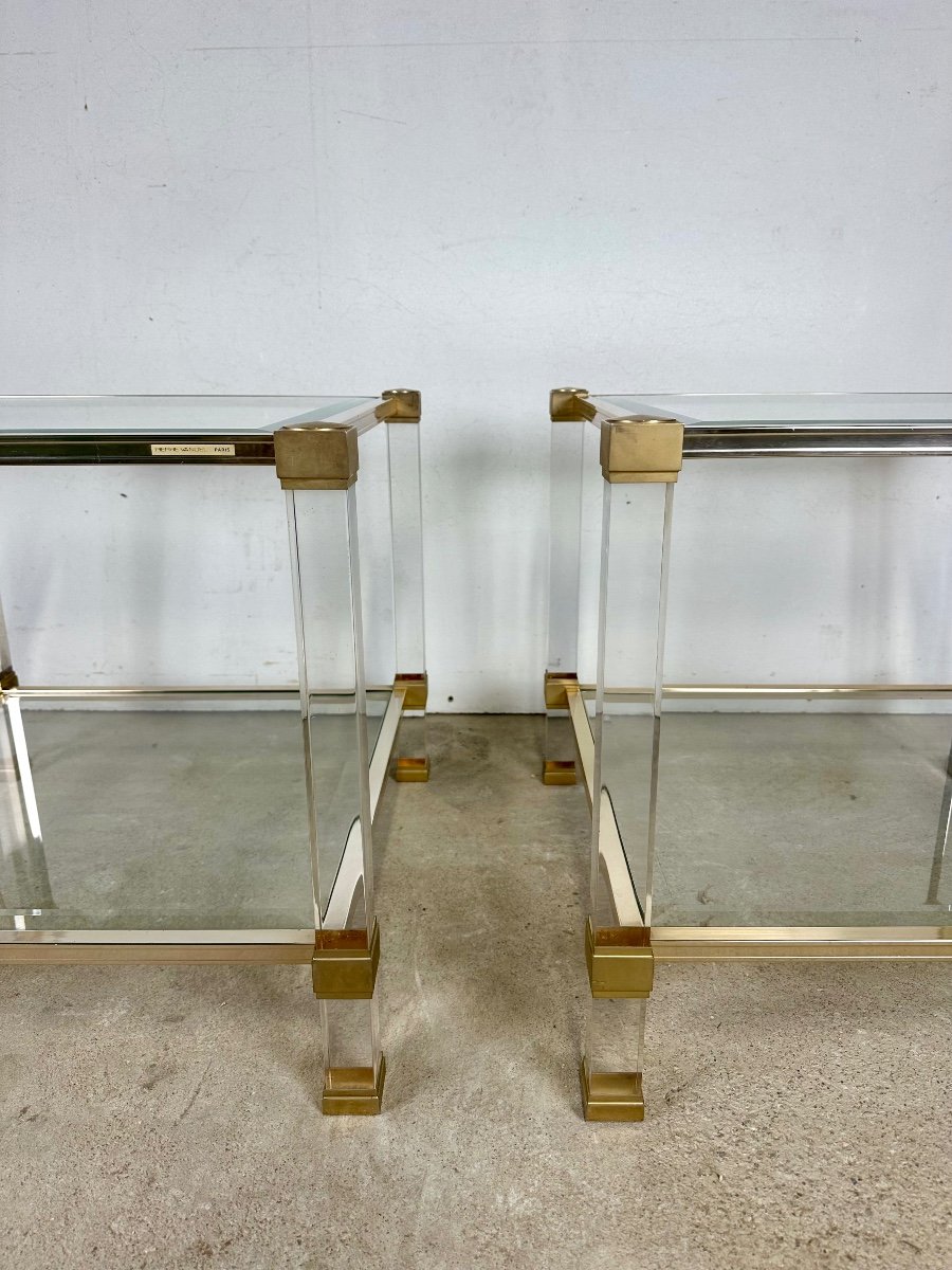 Pair Of Vandel Plexiglas Side Tables 1970-80s-photo-1