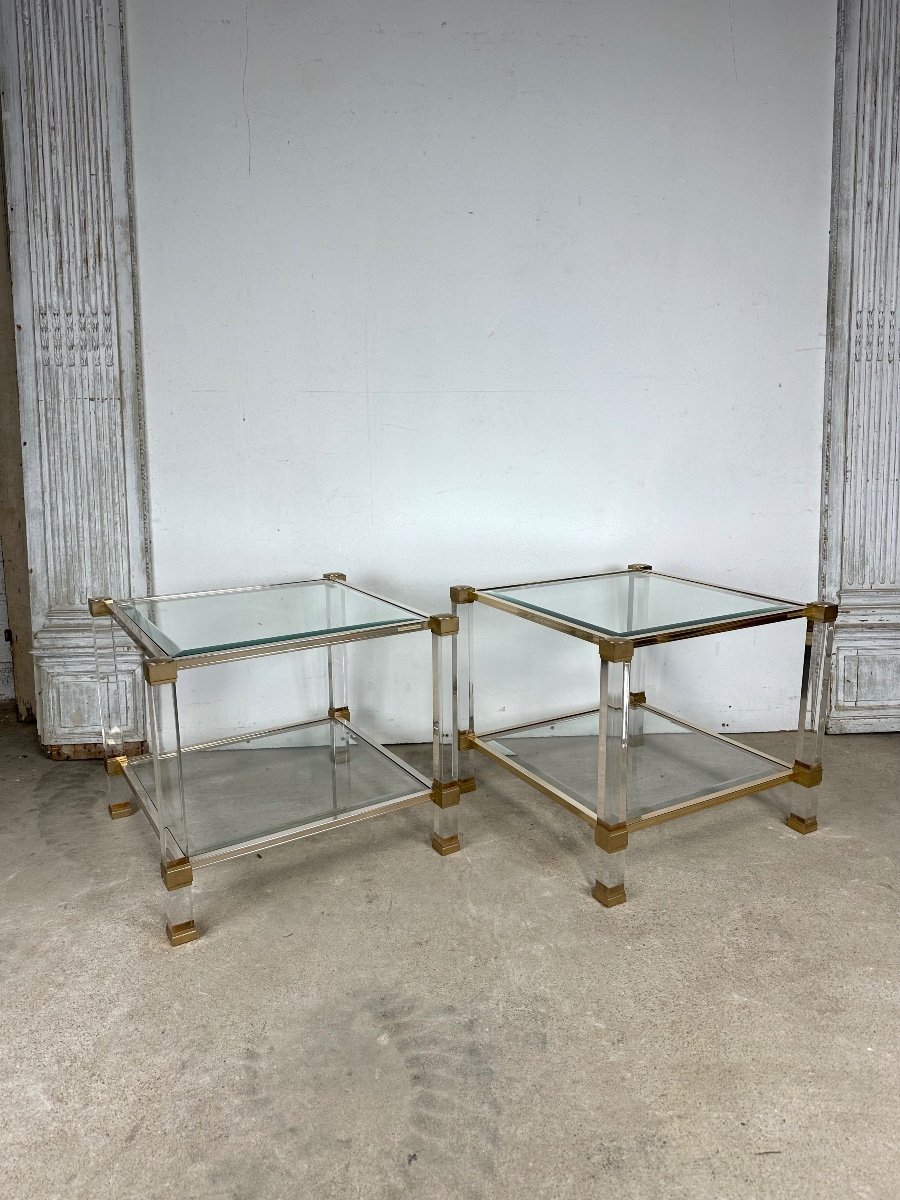 Pair Of Vandel Plexiglas Side Tables 1970-80s