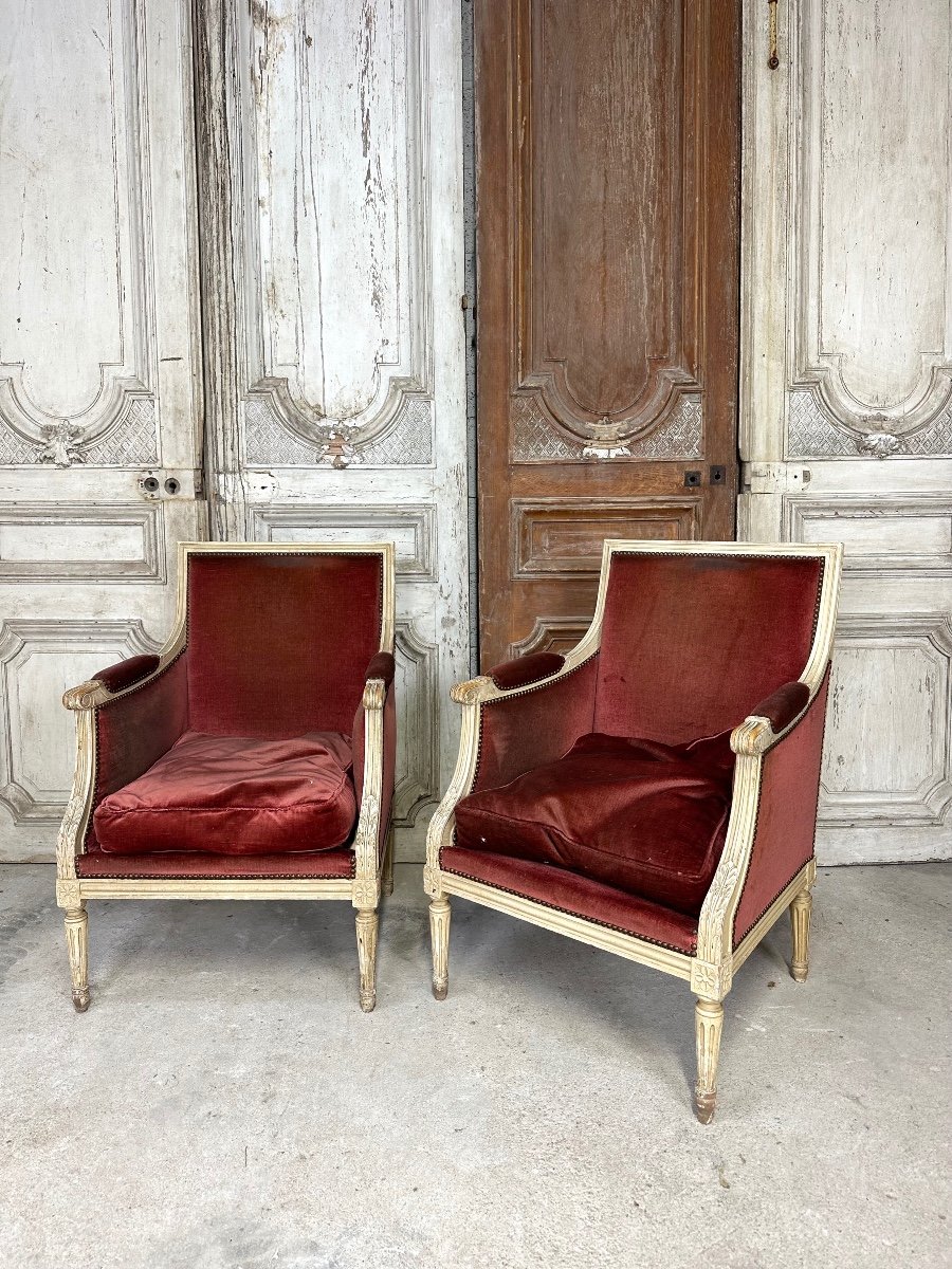 Pair Of Louis XVI Style Bergeres 