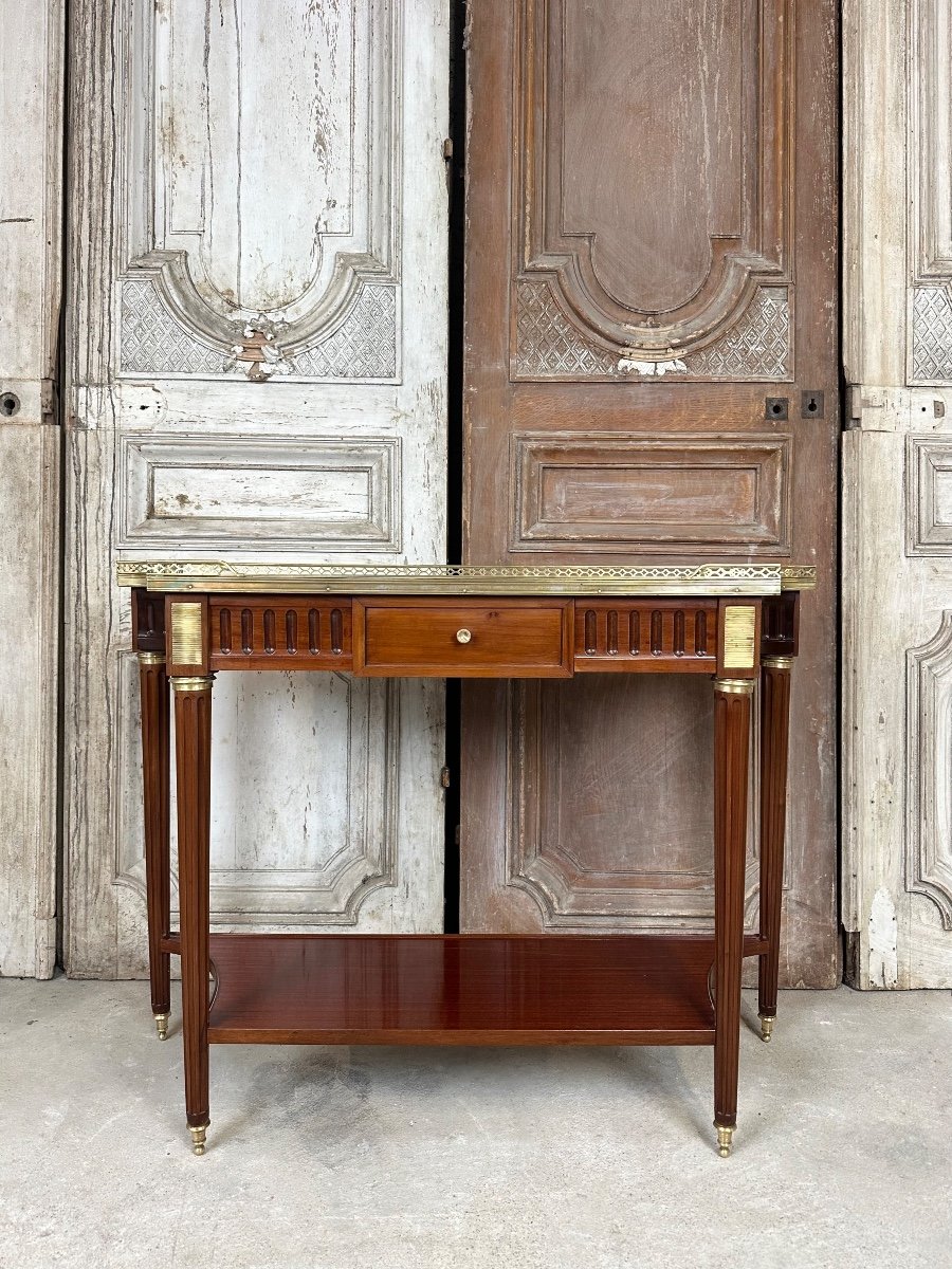 Louis XVI Style Console Table In Mahogany Circa 1960-photo-2