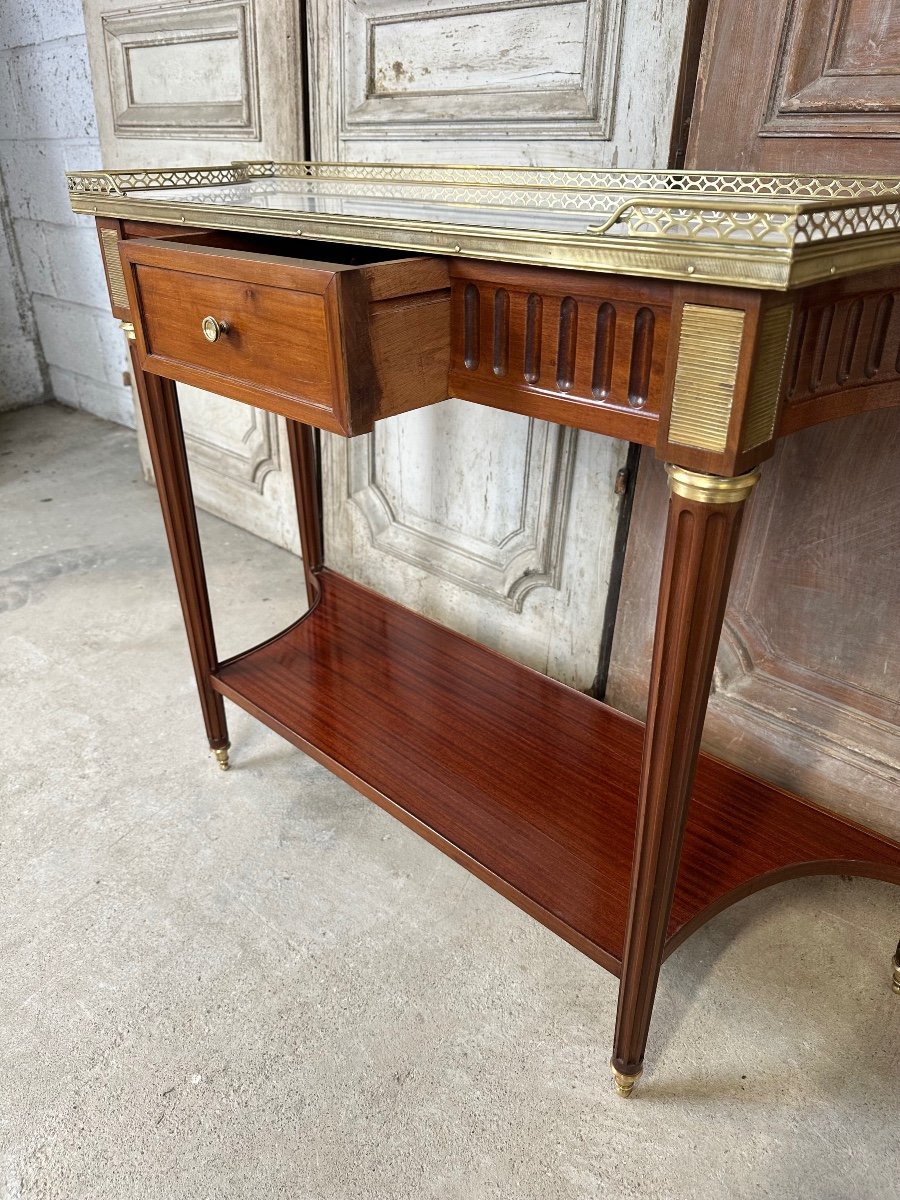 Louis XVI Style Console Table In Mahogany Circa 1960-photo-4