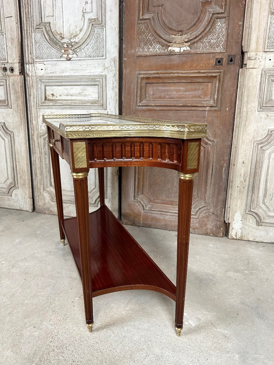 Louis XVI Style Console Table In Mahogany Circa 1960-photo-1