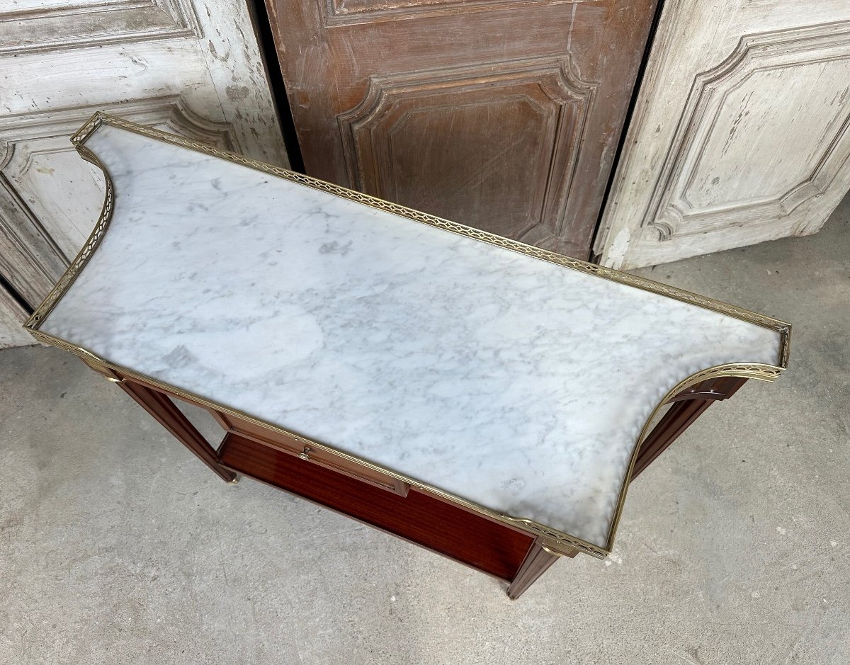 Louis XVI Style Console Table In Mahogany Circa 1960-photo-3