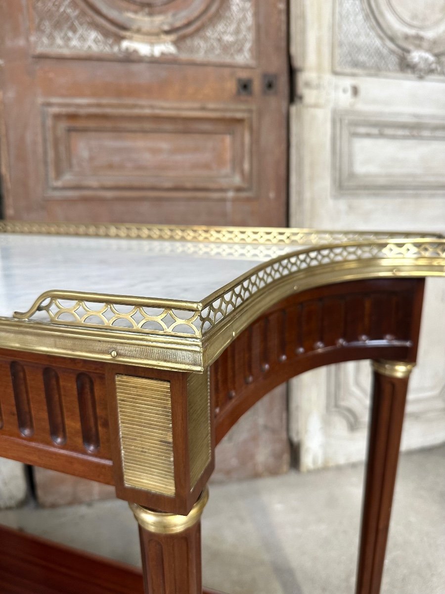 Louis XVI Style Console Table In Mahogany Circa 1960-photo-4