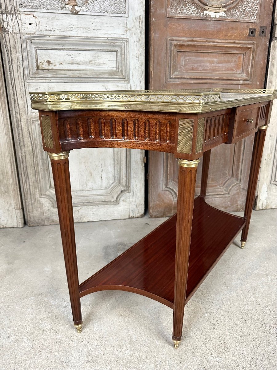 Louis XVI Style Console Table In Mahogany Circa 1960-photo-5