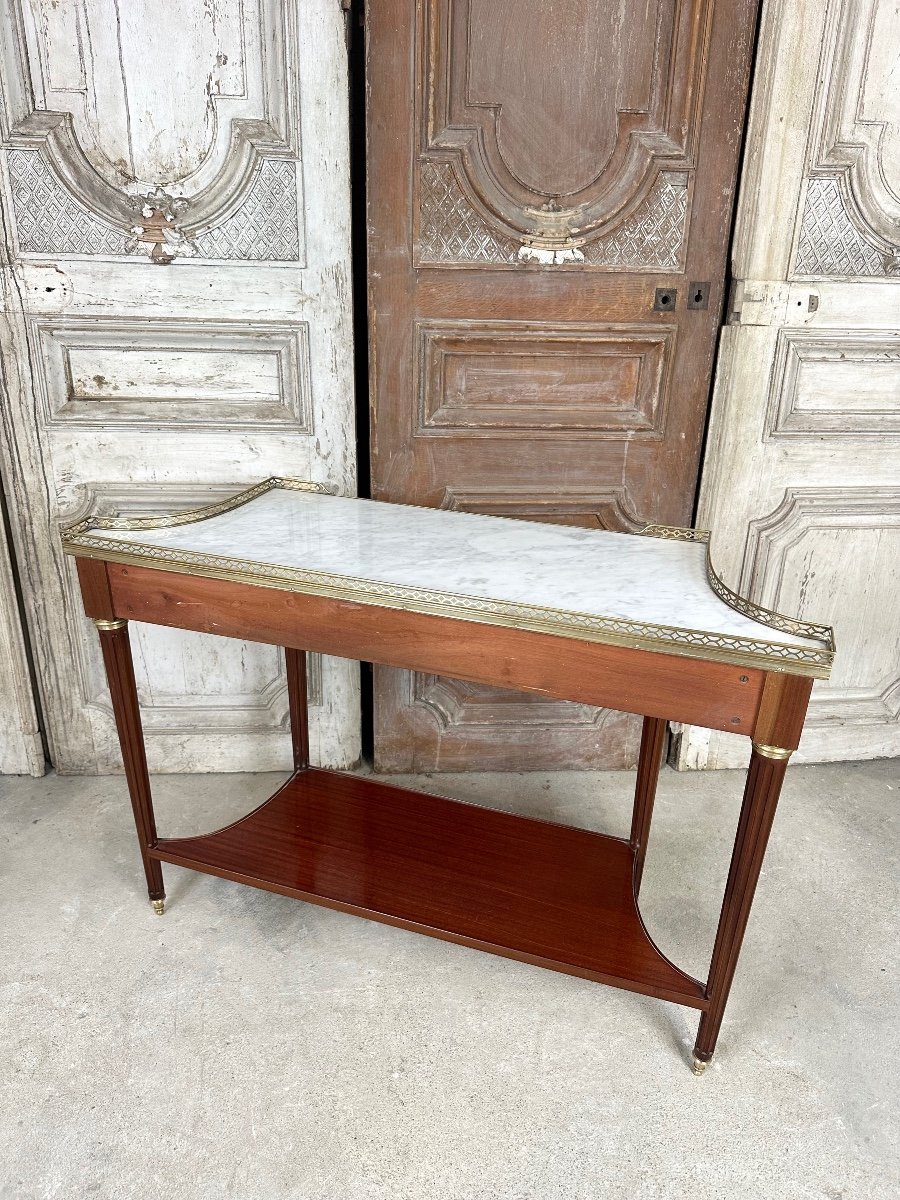 Louis XVI Style Console Table In Mahogany Circa 1960-photo-7