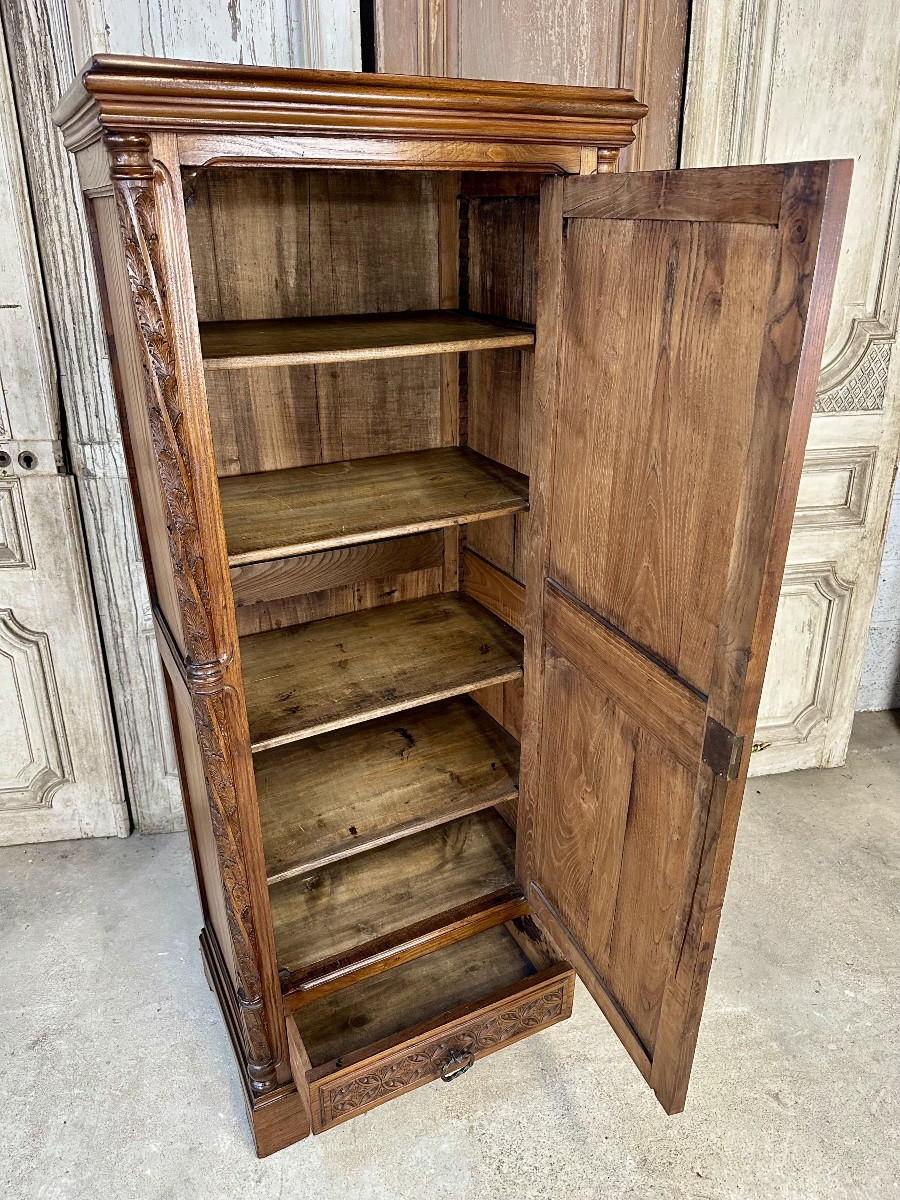 Armoire Gothique En Châtaignier époque 1900-photo-4