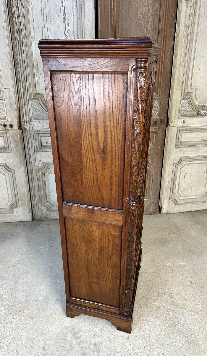 Armoire Gothique En Châtaignier époque 1900-photo-2