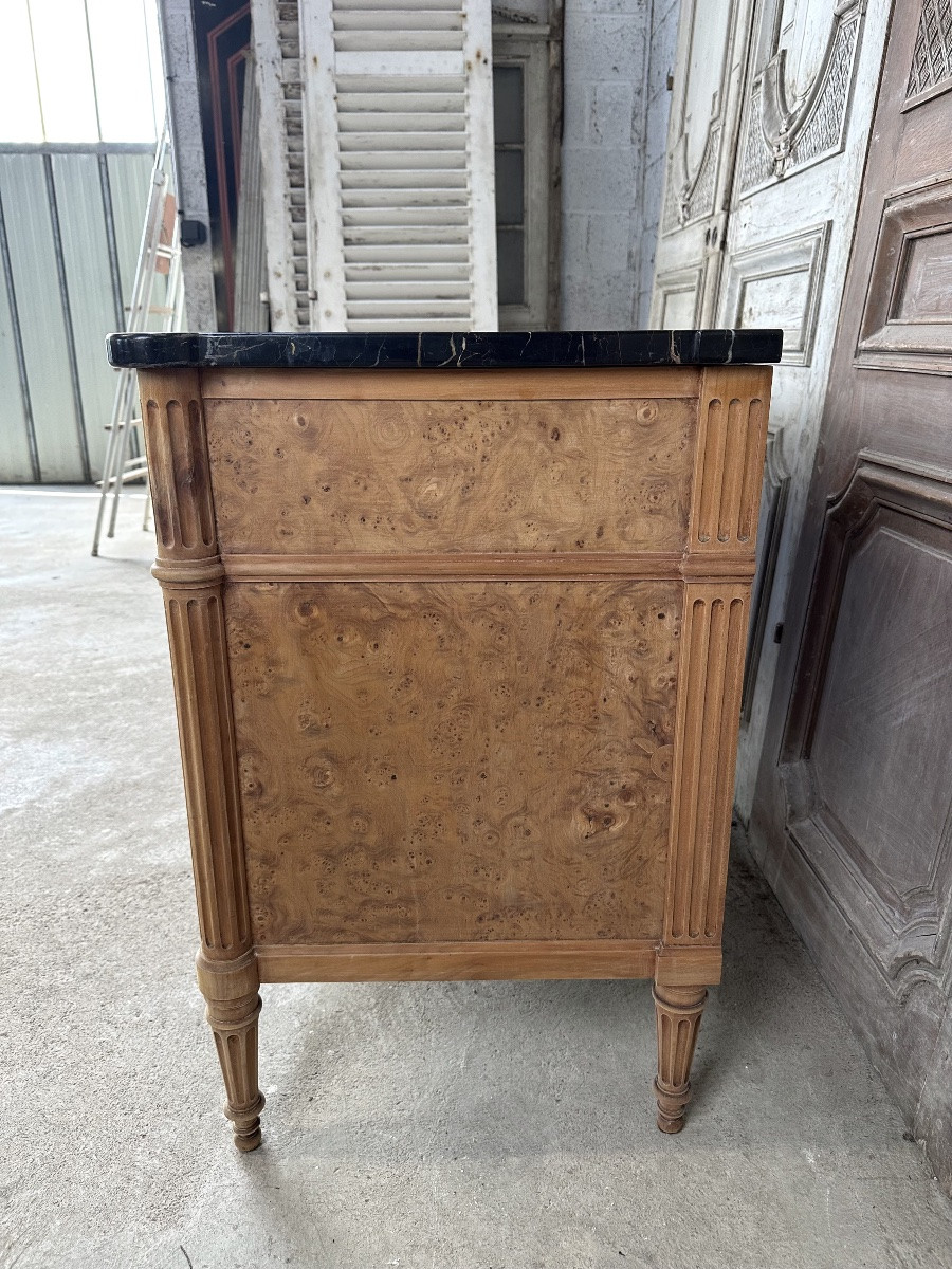 Commode De Style Louis XVI Dessus Marbre Noir-photo-4