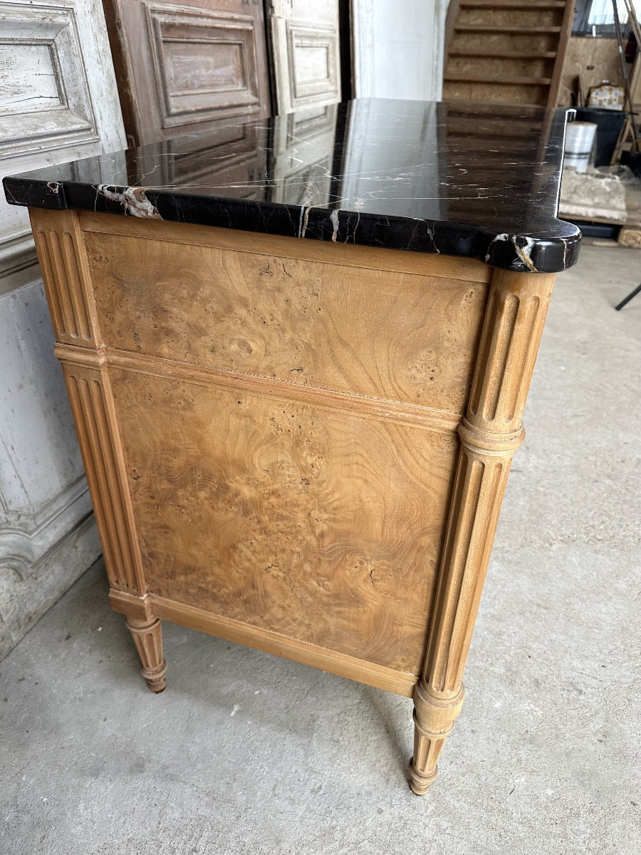 Commode De Style Louis XVI Dessus Marbre Noir-photo-5