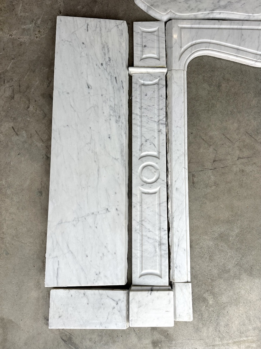 Cheminée Pompadour En Marbre Blanc époque Fin 19e Siècle -photo-2