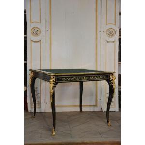 Table à Jeux En Bois Noirci D’époque Napoléon III