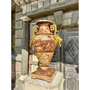Important Vase En Marbre Et Bronze Doré époque XIXème Siècle