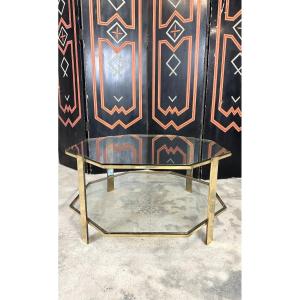 Table Basse Octogonale En Bronze J.quinet 