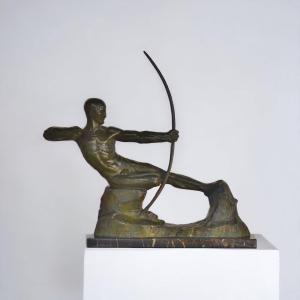 Art Deco Bronze Sculpture Victor Demanet (1895-1964) “archer”