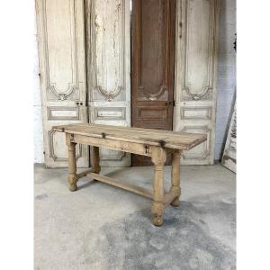 Table En Chêne Blanchi époque 20e Siècle