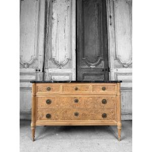 Louis XVI Style Chest Of Drawers With Black Marble Top