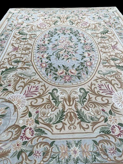 Tapis Style Savonnerie Française Tissé Laine -photo-2