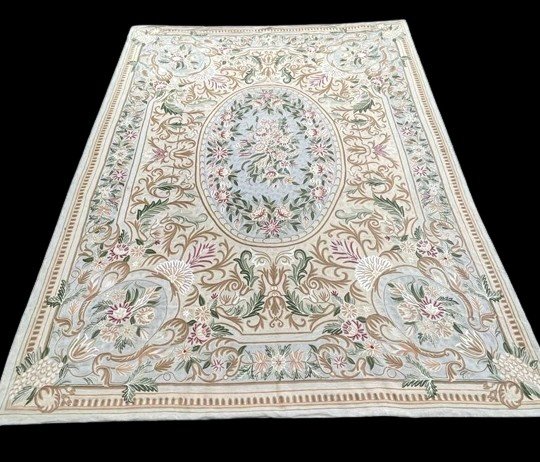 Tapis Style Savonnerie Française Tissé Laine -photo-1