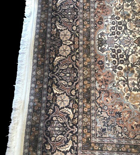 Tapis Inde Kashmir Laine & Soie (Circa 1980)-photo-3