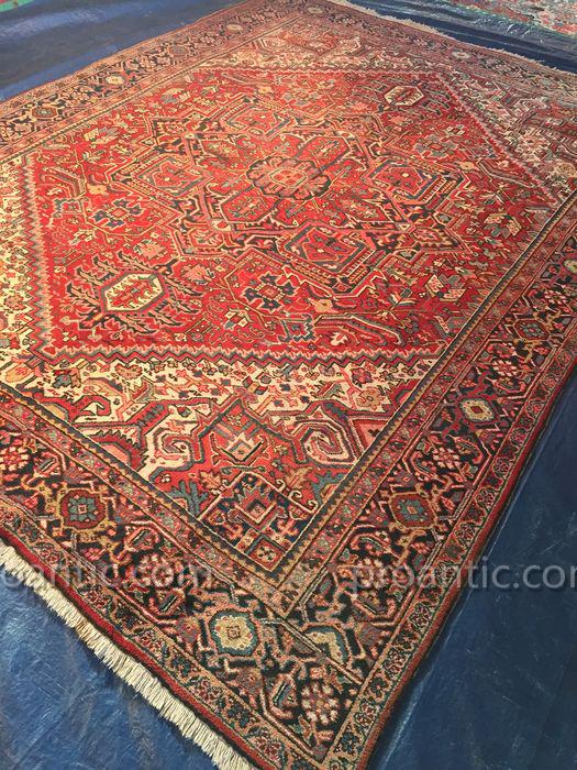 Grand Tapis Persan Ancien Heriz  Milieu XXème Siècle-photo-2