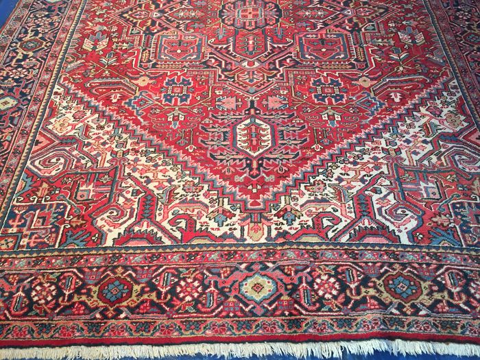 Grand Tapis Persan Ancien Heriz  Milieu XXème Siècle-photo-1