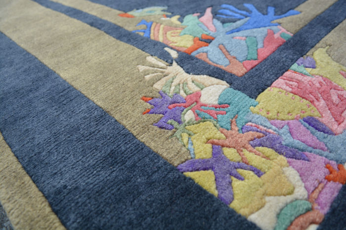 Carpet From Nepal Art Deco Signed Yssima Nini Ferrucci-photo-2