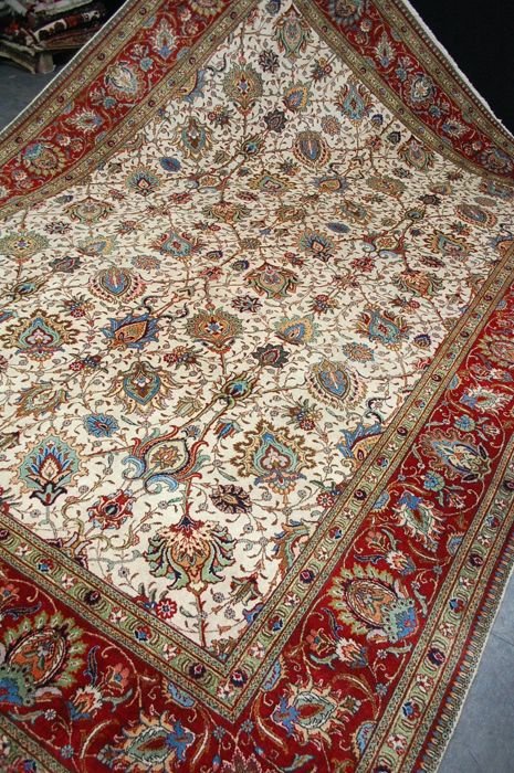 Très grand tapis Tabriz Iran signé Milieu XXème Siècle-photo-4