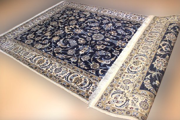 Tapis Persan Naïn Laine & Fleurs Soies-photo-3