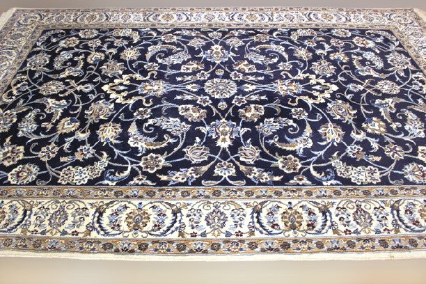 Tapis Persan Naïn Laine & Fleurs Soies