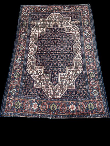 Persian Carpet From Sennebaf Tribe Circa 1950-photo-3
