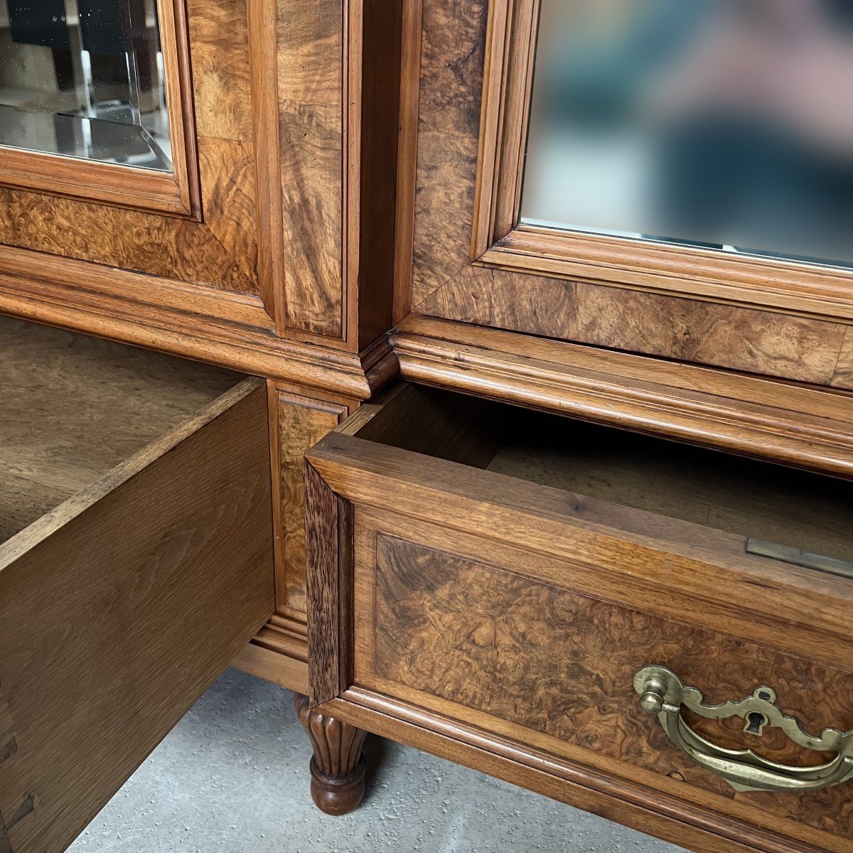 19th Century French Mirror Cabinet Wardrobe Armoire H 2.70 Meters, Louis XVI Style - Mahogany -photo-7