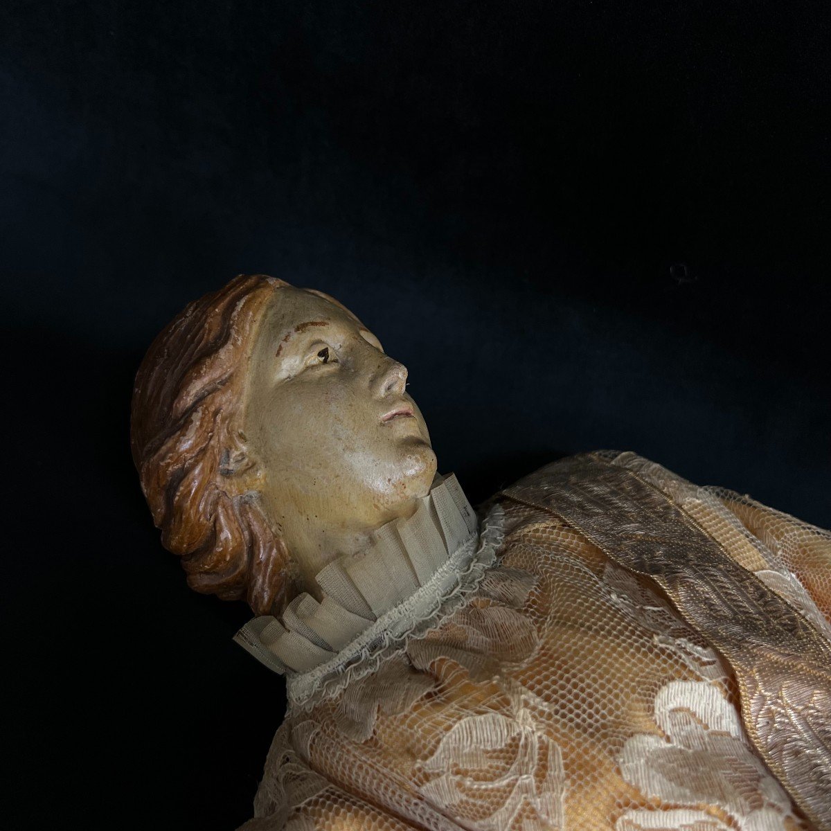 Mannequin Statue Sainte De Procession Napolitain Italie, XVIIIe Siècle Objet Religieux Capipote-photo-3