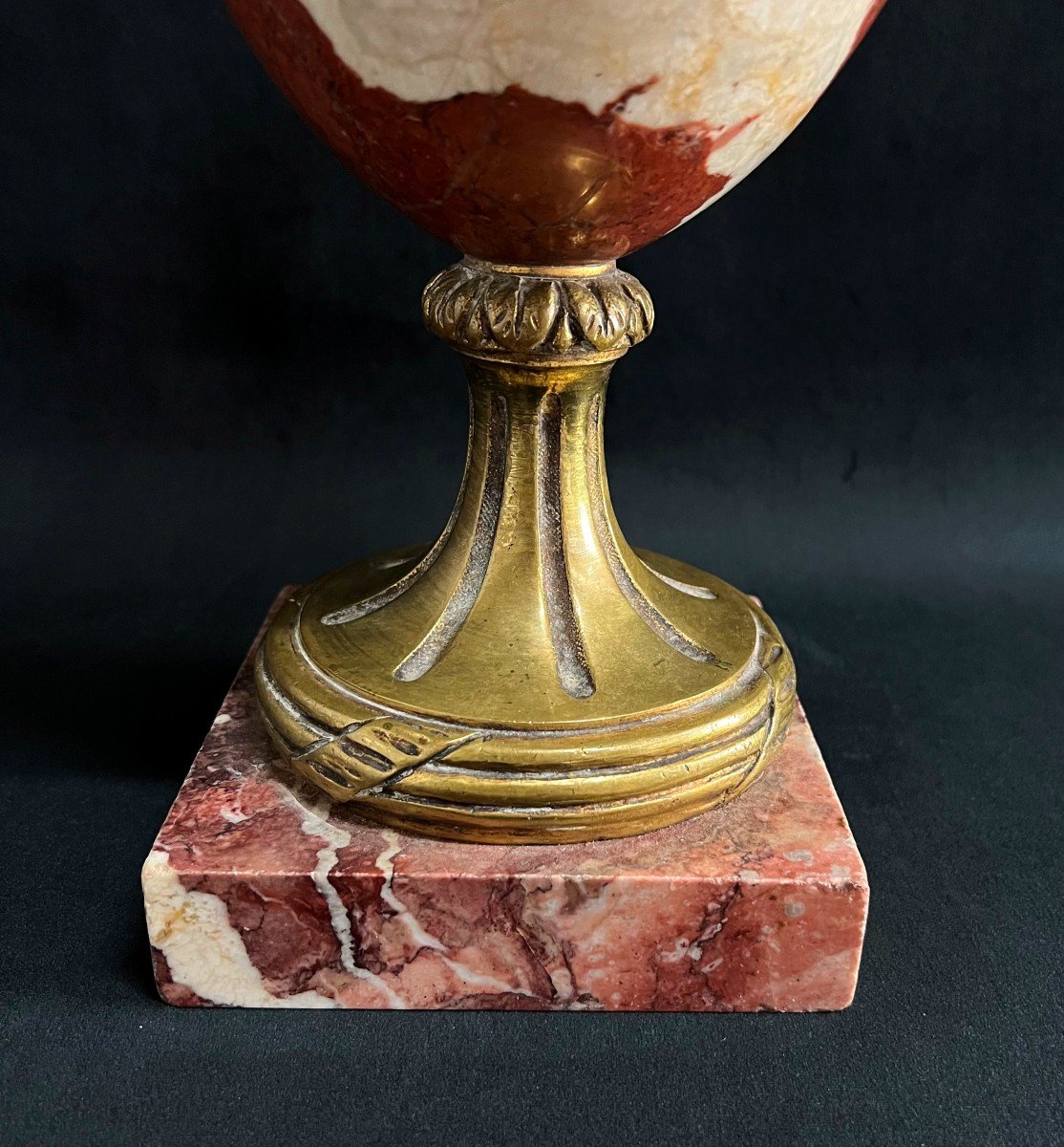 Grand Vase Cassolette De Style Louis XVI Néoclassique Du 19ème Siècle - Urne En Marbre-photo-1