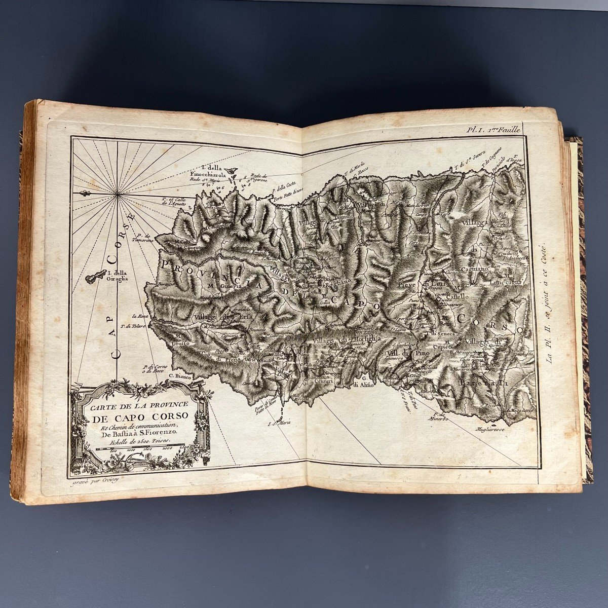Livre Rare, 1769 Description Géographique Et Historique De l'Isle De Corse Bellin Jacques-photo-2
