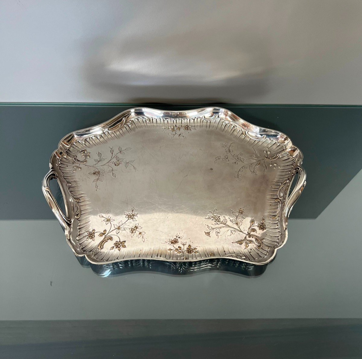 Cardeilhac Paris - Rocaille / Neo Louis XV Style Serving Platter, Early 20th Century-photo-5