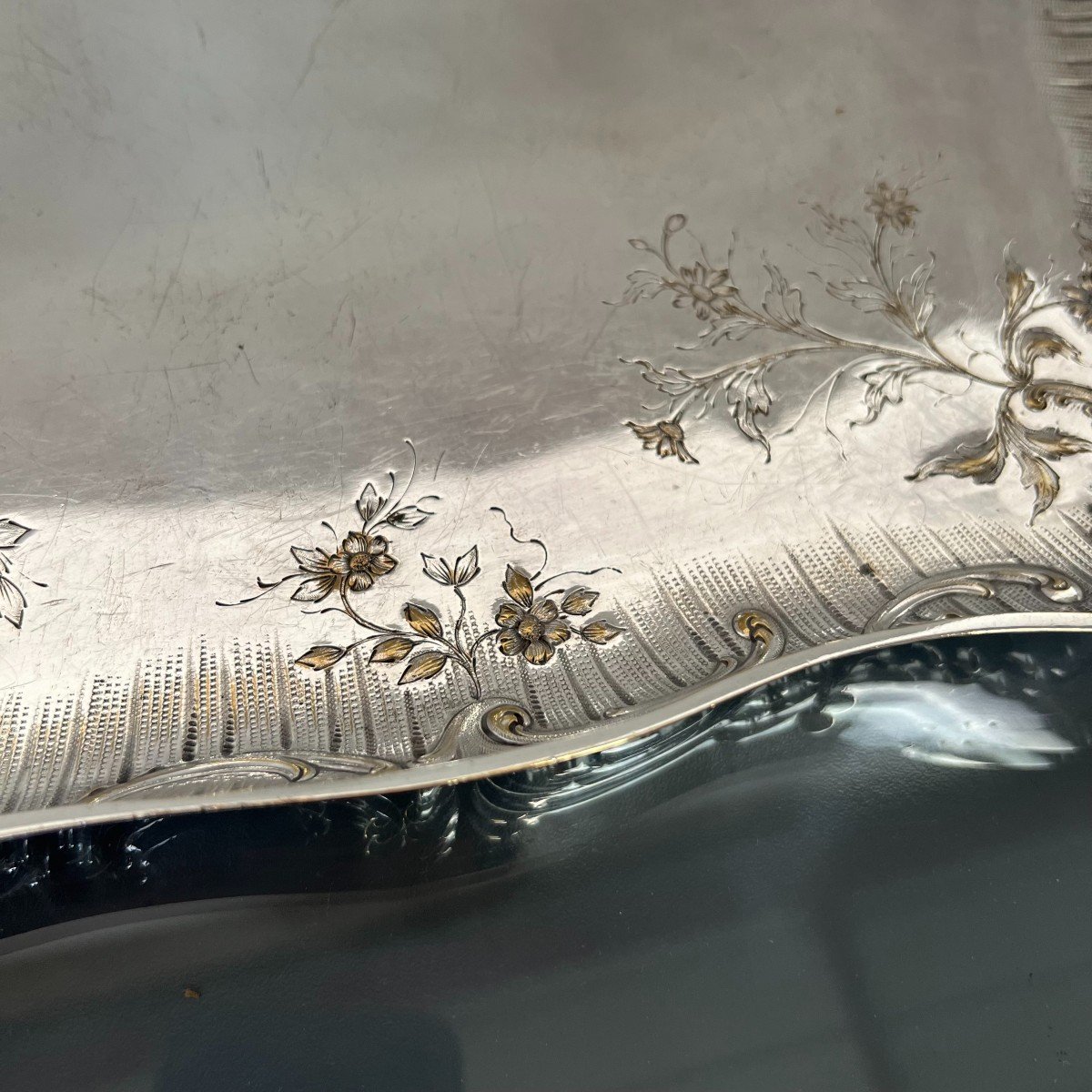 Cardeilhac Paris - Rocaille / Neo Louis XV Style Serving Platter, Early 20th Century-photo-6