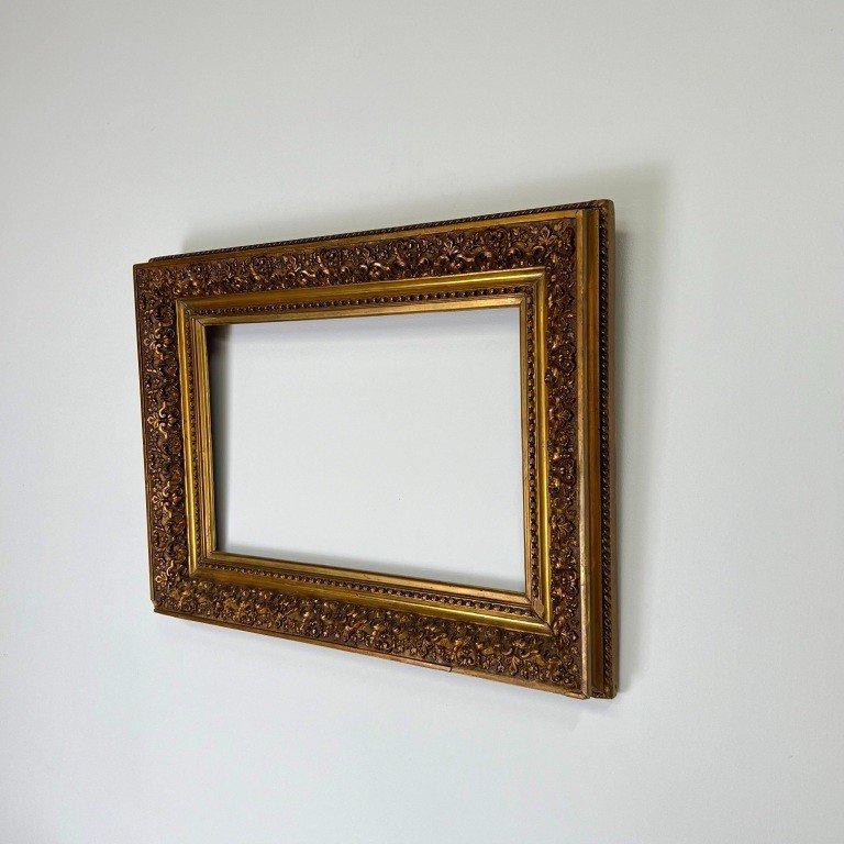 Frame Painting  Wood And Gilded Stucco 19th Century France For Canvases Of 44-46 Cm By 29-31 Cm-photo-2