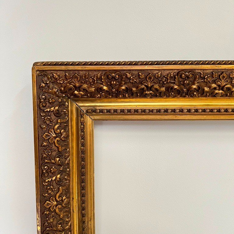 Frame Painting  Wood And Gilded Stucco 19th Century France For Canvases Of 44-46 Cm By 29-31 Cm-photo-3