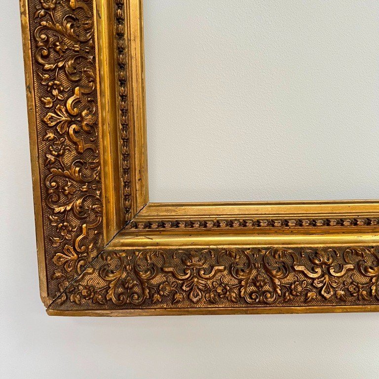 Frame Painting  Wood And Gilded Stucco 19th Century France For Canvases Of 44-46 Cm By 29-31 Cm-photo-2