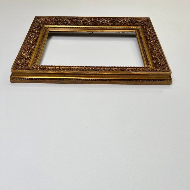 Frame Painting  Wood And Gilded Stucco 19th Century France For Canvases Of 44-46 Cm By 29-31 Cm-photo-4