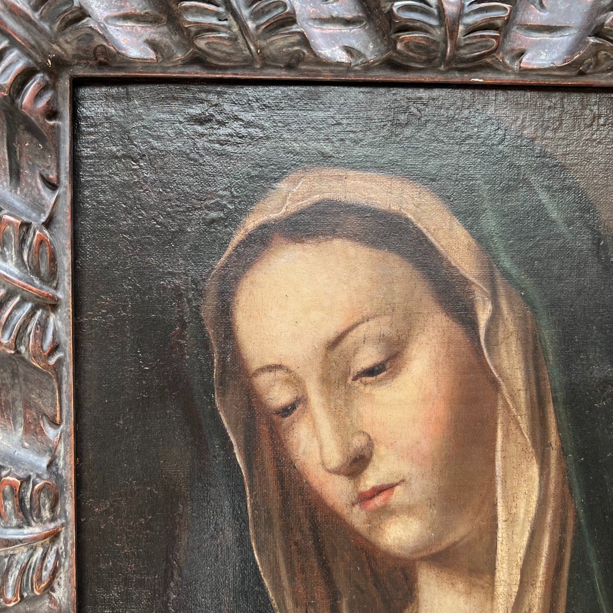 Painting, Oil On Canvas, Painting, 17th 18th Century France - Virgin Of Sorrows-photo-2