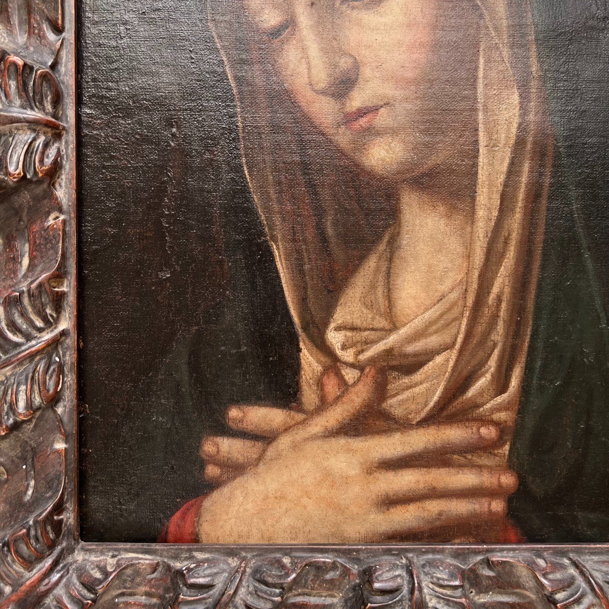 Painting, Oil On Canvas, Painting, 17th 18th Century France - Virgin Of Sorrows-photo-4